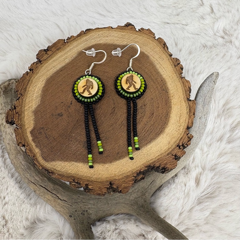 Beaded Bigfoot Earrings